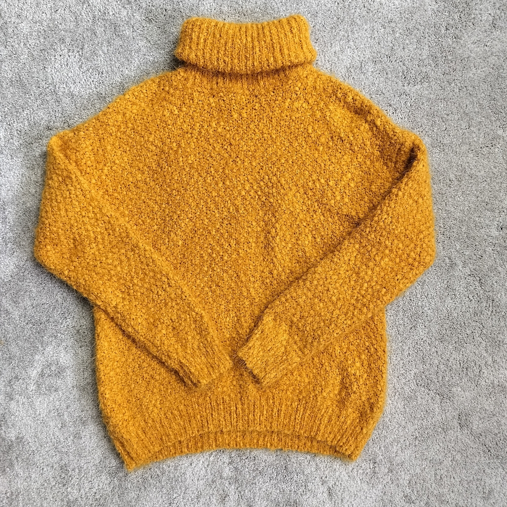 Forever 21 Golden Turtleneck Sweater Mustard Knitted Women Warm Sweater - Picture 4 of 6